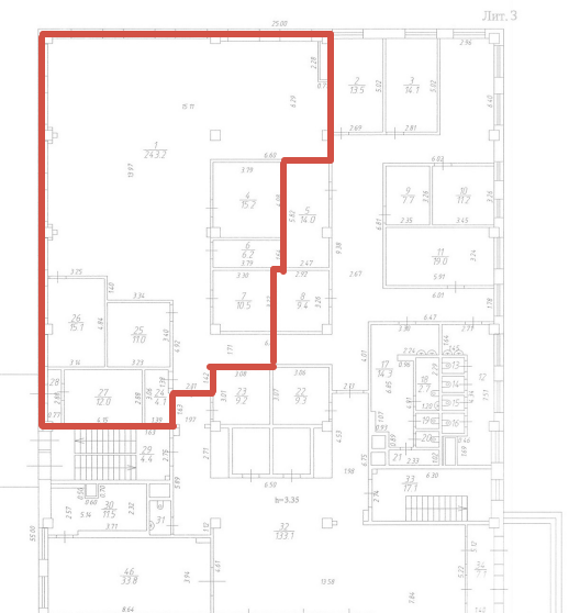 Строение 17, этаж 1, офис 288,1 м2